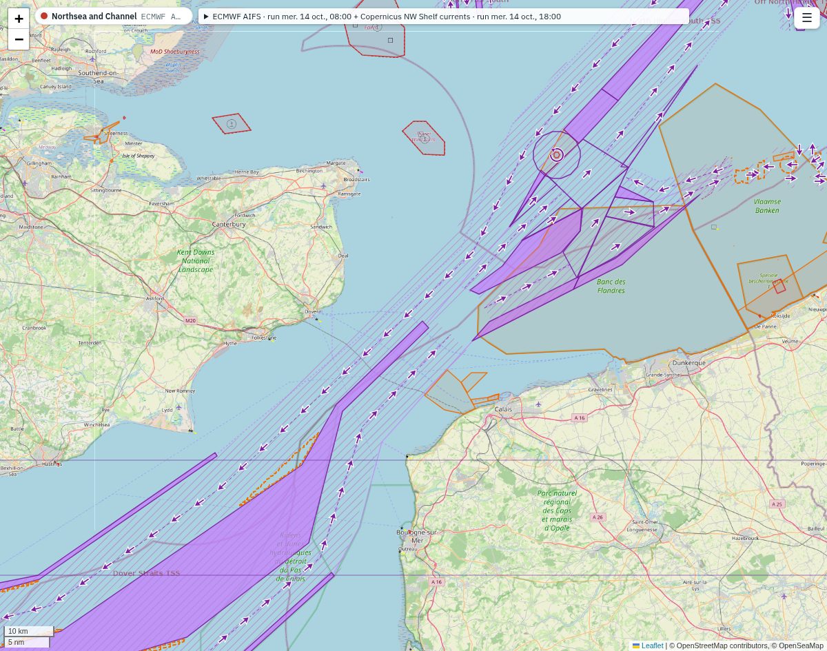 Les zones du pas de Calais sur la carte
