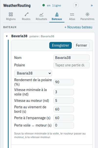 La fiche de Bavaria38 ouverte en modification