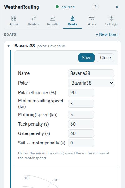 The card of Bavaria38 opened for editing